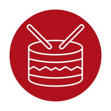 davul ikonu vektörü. Doğrusal biçim işareti 