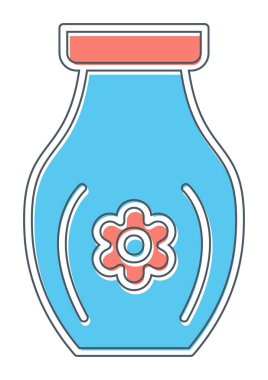 sake in jar simgesi, düz vektör illüstrasyonu