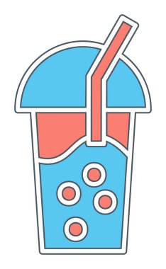 Kabarcık Çay ikonu vektör illüstrasyonu