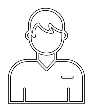 Erkek kullanıcı simgesi. Vektör çizim