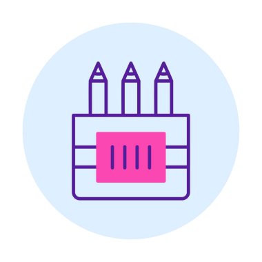 Renkli Kalem simgesi vektör illüstrasyonu