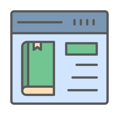 Basit Çevrimiçi Kitap satın alma simgesi, vektör illüstrasyonu