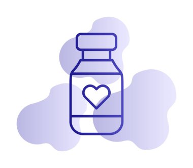 Vitamin şişesi simgesi, vektör illüstrasyonu