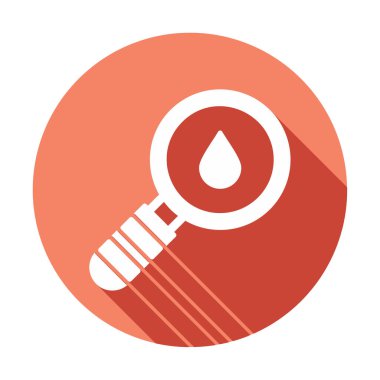 Loupe ikonu. Büyüteçteki su damlasının vektör çizimi