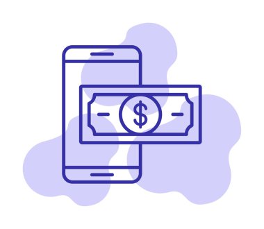 Basit Çevrimiçi Ödeme simgesi, vektör illüstrasyonu