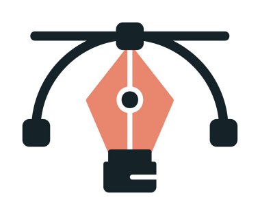 Basit kalem aracı simgesi, vektör illüstrasyonu