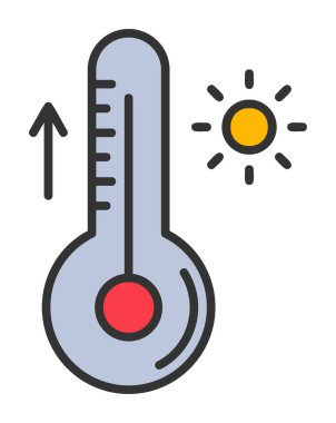 Termometre web simgesi, vektör çizim 