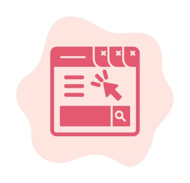 Basit web sayfası simgesi, vektör illüstrasyonu