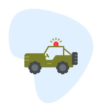 Askeri Jeep Simgesi, Vektör İllüstrasyonu
