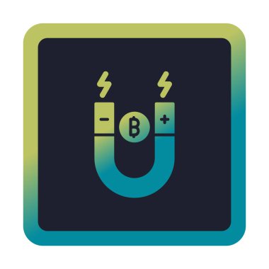 Mıknatıs düz simgesinin vektör çizimi 