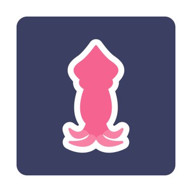 Beyaz arkaplanda mürekkep balığı vektörü simgesi 