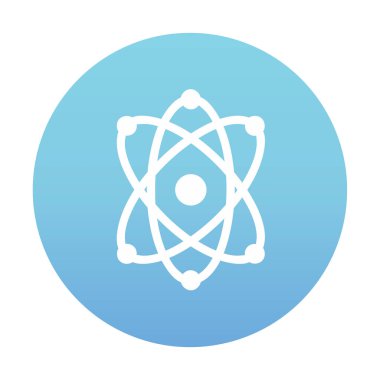 Moda düz biçimli atom simgesi, bilim simgesi vektör illüstrasyonu                     