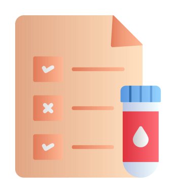 Tıbbi Test Raporu ikon vektör illüstrasyonu 