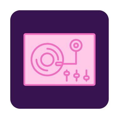 Basit vinil oynatıcı Turntable simgesi, vektör illüstrasyonu