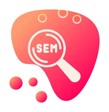 Sem ikon vektörlü büyüteç. Moda düz sam simgesi 