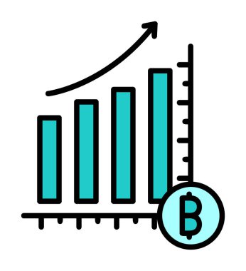 Kâr, kripto para birimi şeması, bitcoin vektör ilüstrasyonu