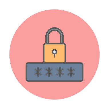 Basit Parola simgesi, vektör illüstrasyonu