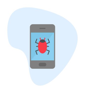 Mobil Virüs izole edilmiş vektör simgesine sahip akıllı telefon 