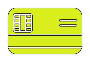 Kredi kartı simgesi, vektör illüstrasyonu basit tasarım