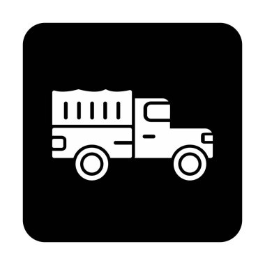 Askeri Kamyon ikonu vektör illüstrasyonu