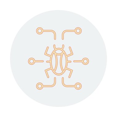 Basit dijital virüs simgesi, vektör illüstrasyonu