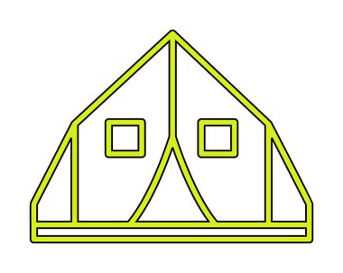 çadır simgesi, vektör çizimi  