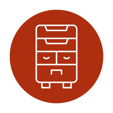 çekmeceler düz simge, vektör çizimi ile klozet 