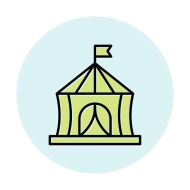 Sirk Çadırı düz simgesinin vektör çizimi
