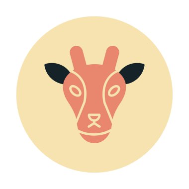 Zürafa baş web simgesi, vektör illüstrasyonu 