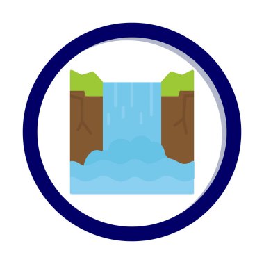 Basit Waterfal simgesi, vektör illüstrasyonu