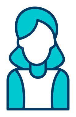 Kadın avatar simgesi, vektör illüstrasyonu 