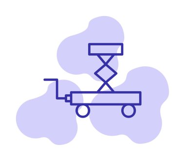 Makas kaldırma simgesi tasarımı, vektör illüstrasyonu