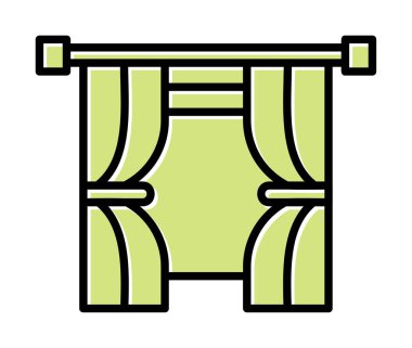 Tiyatro perdeleri simgesi, vektör illüstrasyonu 