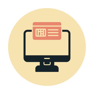 Basit Çevrimiçi Ödeme simgesi, vektör illüstrasyonu