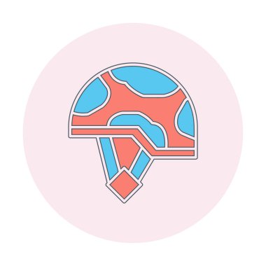 Askeri miğfer vektör renk çizgisi simgesi