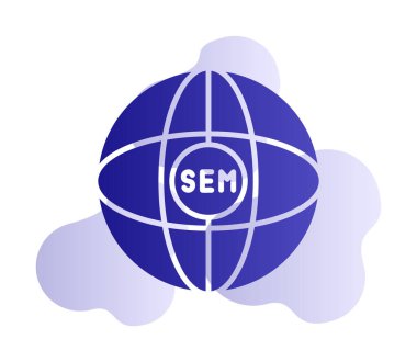 Basit düz küre ve Sem simgesi illüstrasyonu