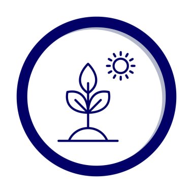 Biyoloji Bitki ana hatları simgesi beyaz arkaplanda izole edildi