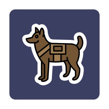 Askeri Köpek simgesi vektör illüstrasyonu
