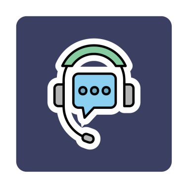 Basit Destek Hizmetleri simgesi, vektör illüstrasyonu