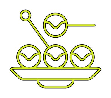 Basit Takoyaki Japon yemek ikonu, vektör illüstrasyonu