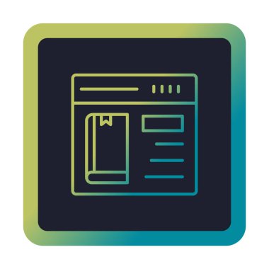 Basit Çevrimiçi Kitap satın alma simgesi, vektör illüstrasyonu