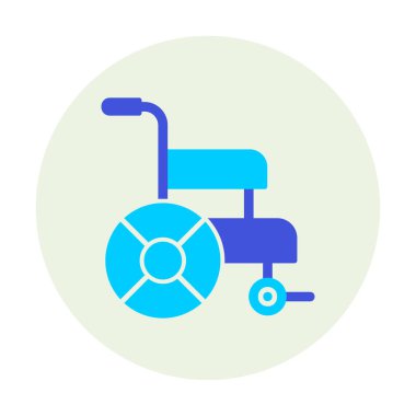 Tekerlekli sandalye simgesi, vektör illüstrasyonu