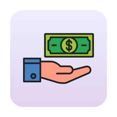 Dolar el simgesi vektör illüstrasyonunda