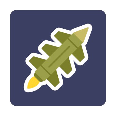 Füze roket ağ ikonu vektör çizimi