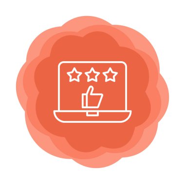 Geri besleme vektörü glifin düz simgesi. İyi İnceleme konsepti                    