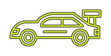 Yarış arabası simgesi, vektör çizimi