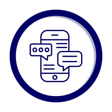 Basit akıllı telefon sohbet simgesi, vektör illüstrasyonu