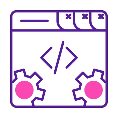 Basit programlama kodu optimizasyon simgesi, vektör illüstrasyonu