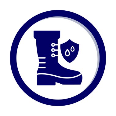 Basit su geçirmez ayakkabı simgesi, vektör illüstrasyonu