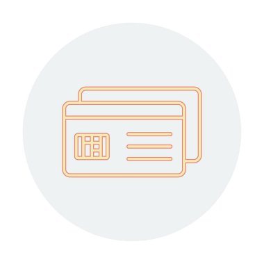 Kredi kartı simgesi, vektör illüstrasyonu basit tasarım